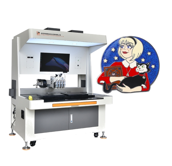 Digital Multi-Color Enamel Emoji Pin Filling Machine - High-Precision Automation Equipment